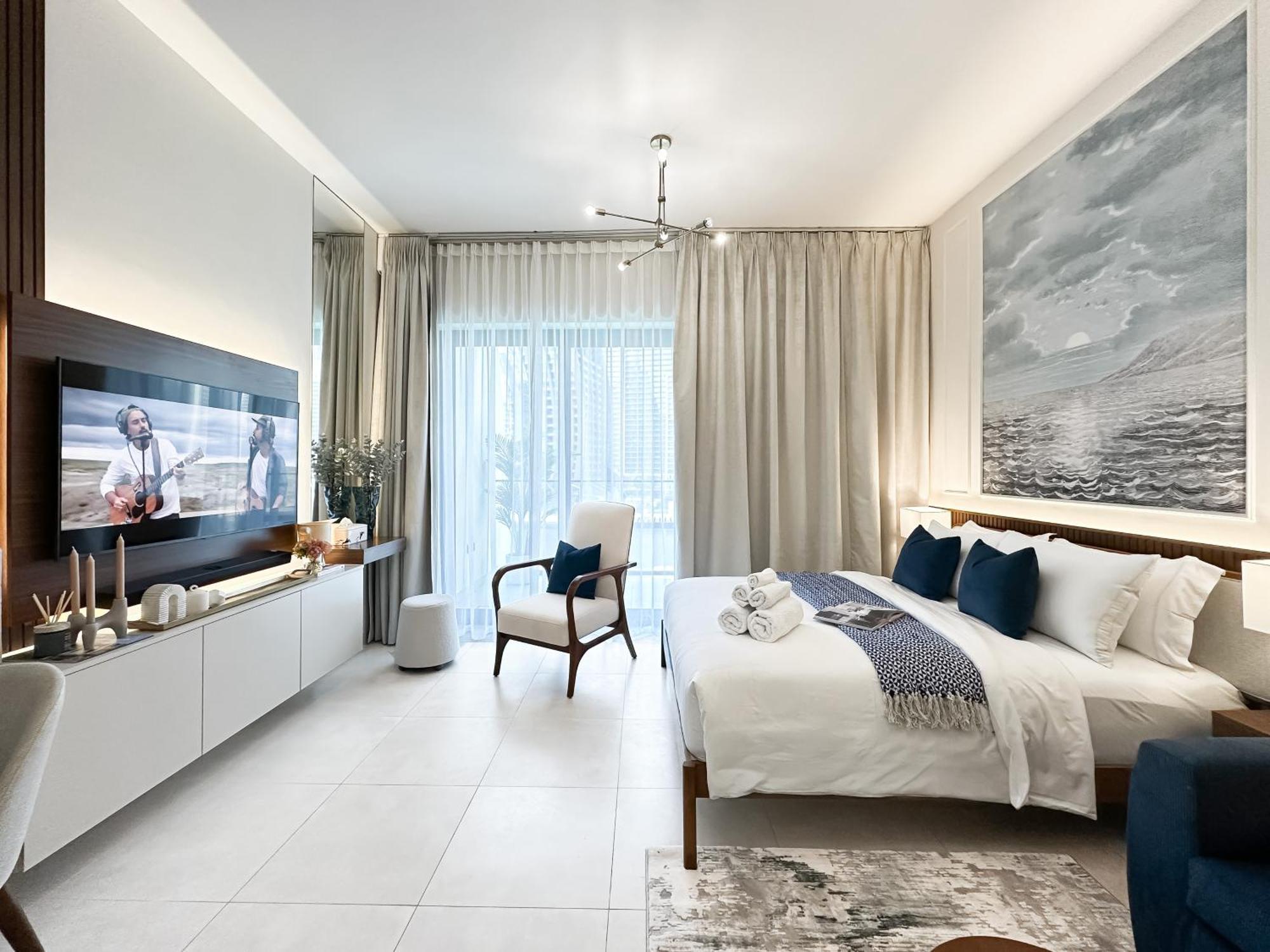 Trophy - Santorini Burjkhalifa & Canal Views Sofa Bed Apartamento