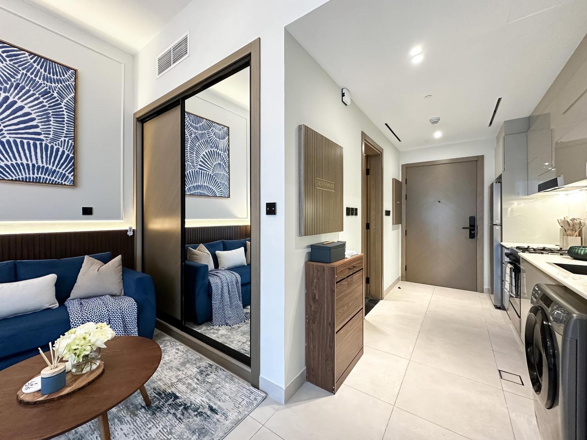 Apartamento Trophy - Santorini Burjkhalifa & Canal Views Sofa Bed *