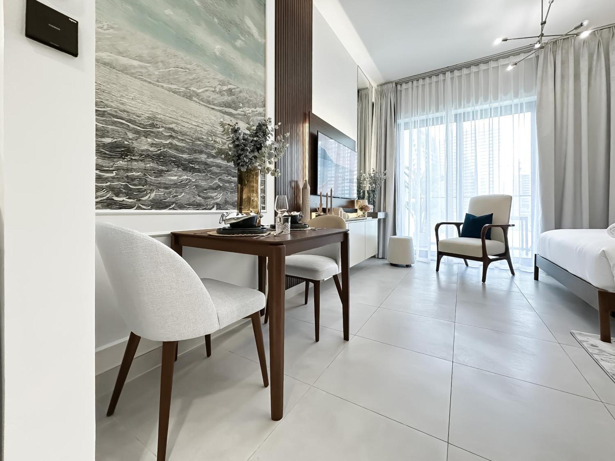 Trophy - Santorini Burjkhalifa & Canal Views Sofa Bed Apartamento Dubai