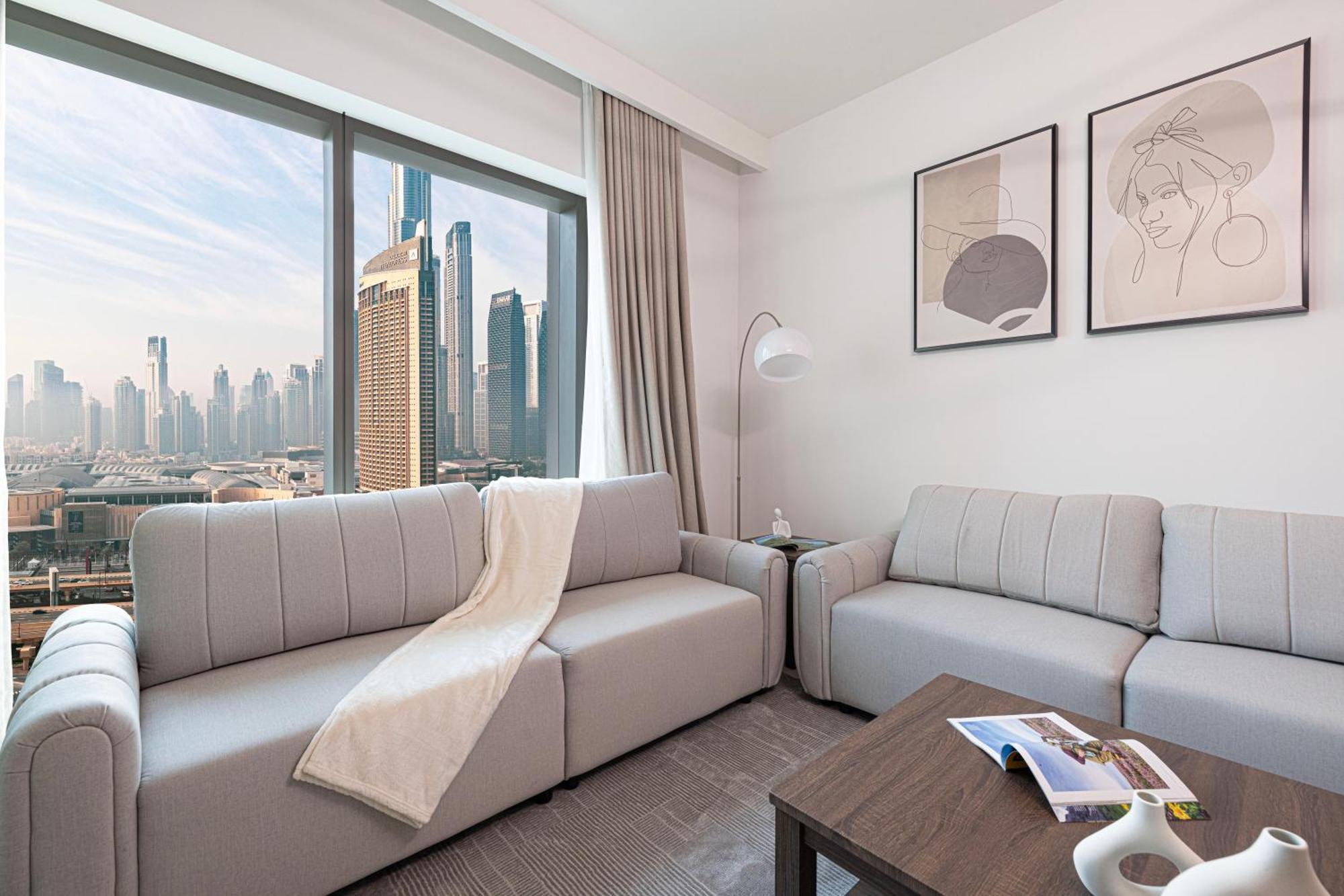 Fresh New 2 Bedroom! Amazing Burj Khalifa View! 5-star Pool & Gym Access!