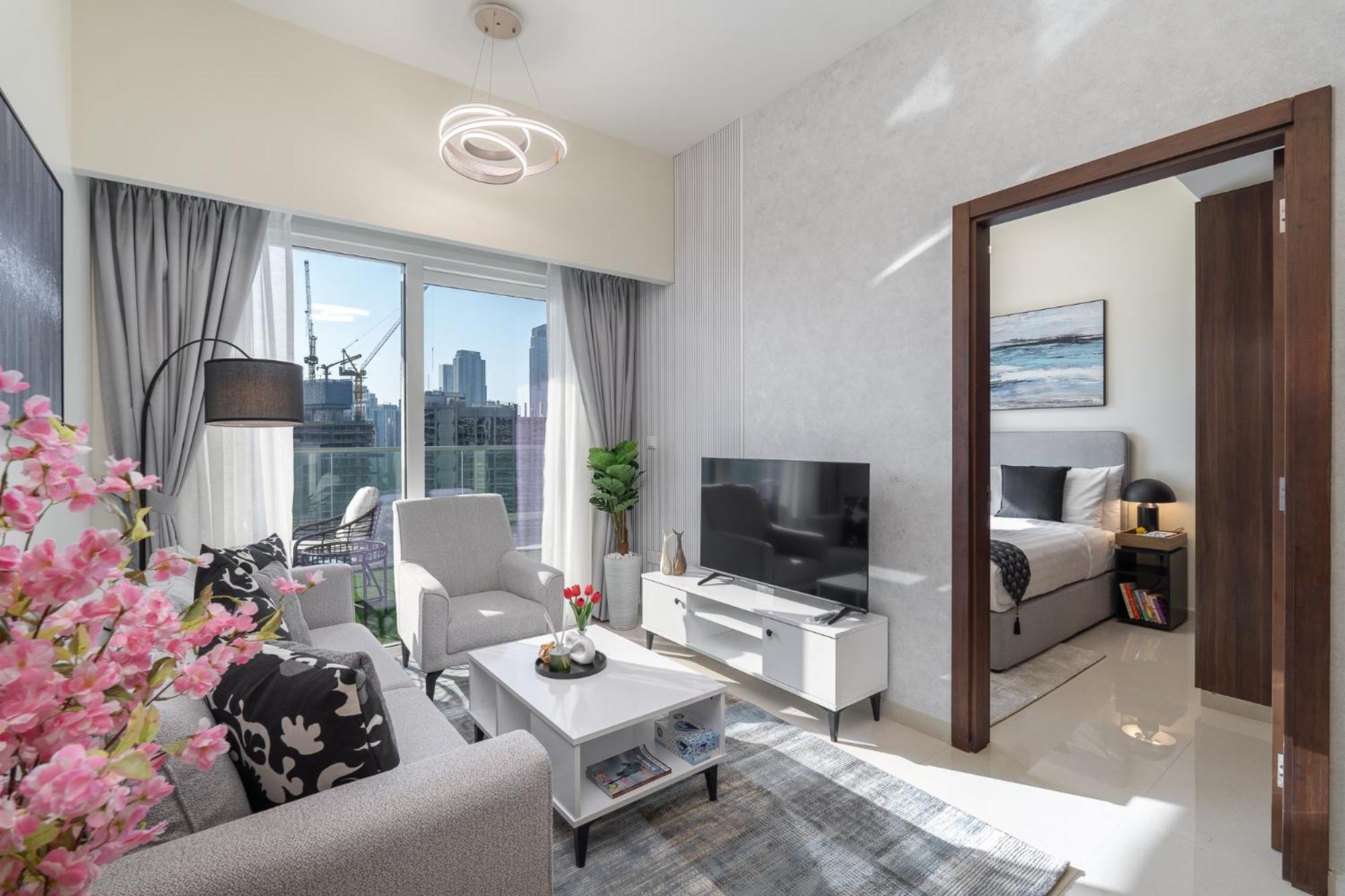 Stunning Burj View - Cozy 2br - 5 Min Mall Lägenhet