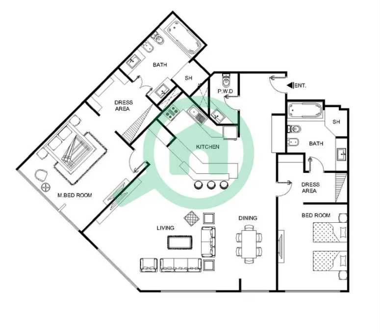 2 Bedroom With Beautiful Full Palm Waters Views Dubaï