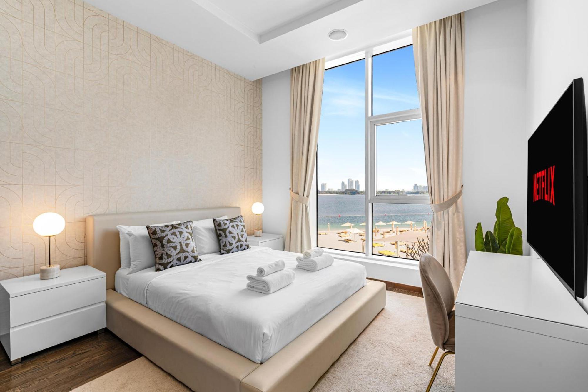 Tiara Residence Deluxe 3 Bedroom Apartment With Private Beach, Burj & Atlantis Sea View Appartement *
