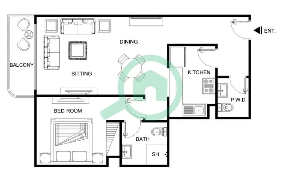 Modern 1-bed With Scenic Golf Course View Appartement *