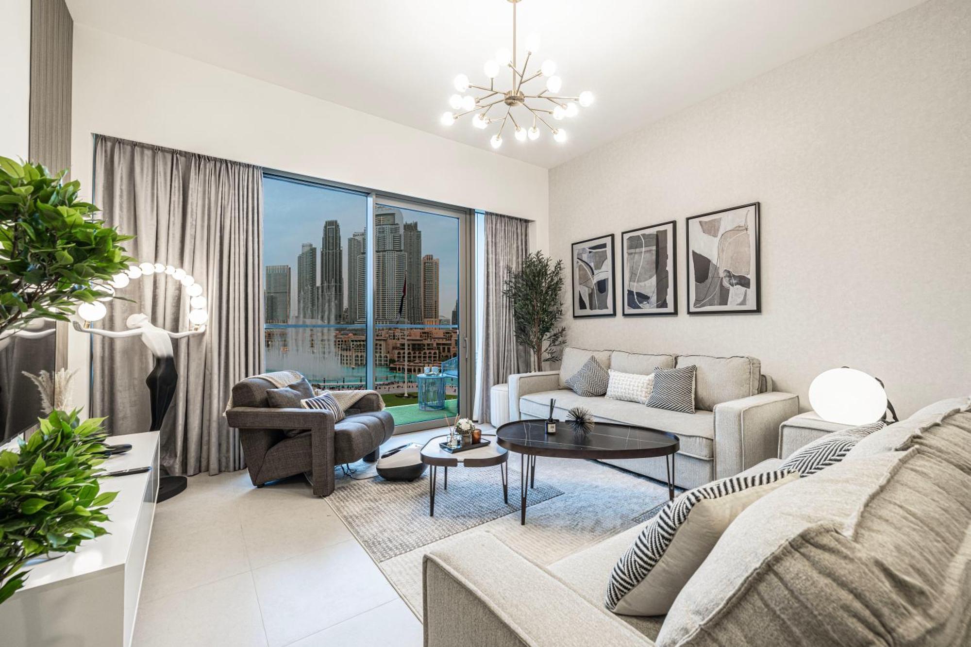 Luxury Burj And Fountain View 5 Min To Mall Apartamento Dubái