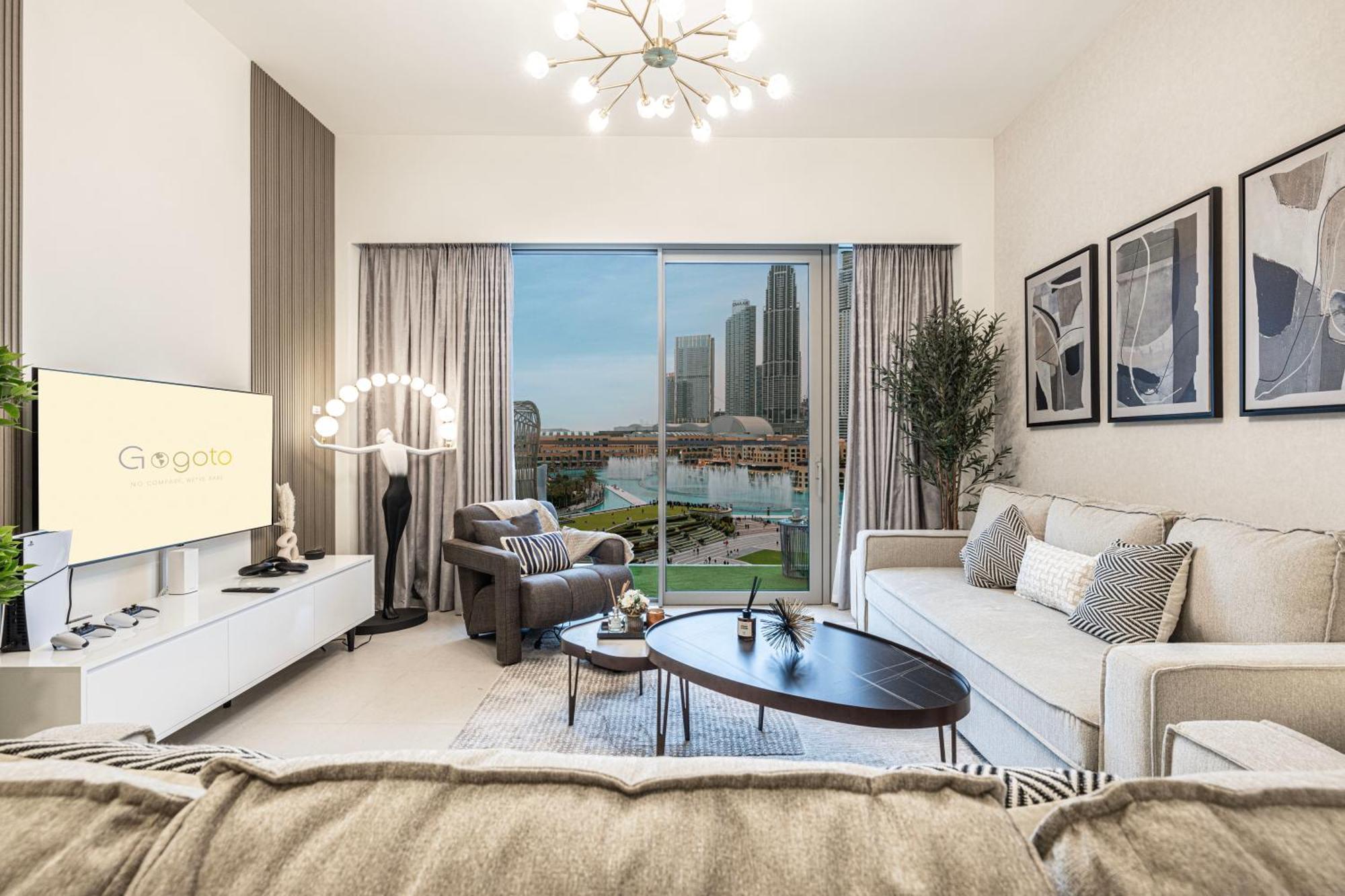 Apartamento Luxury Burj And Fountain View 5 Min To Mall Dubái