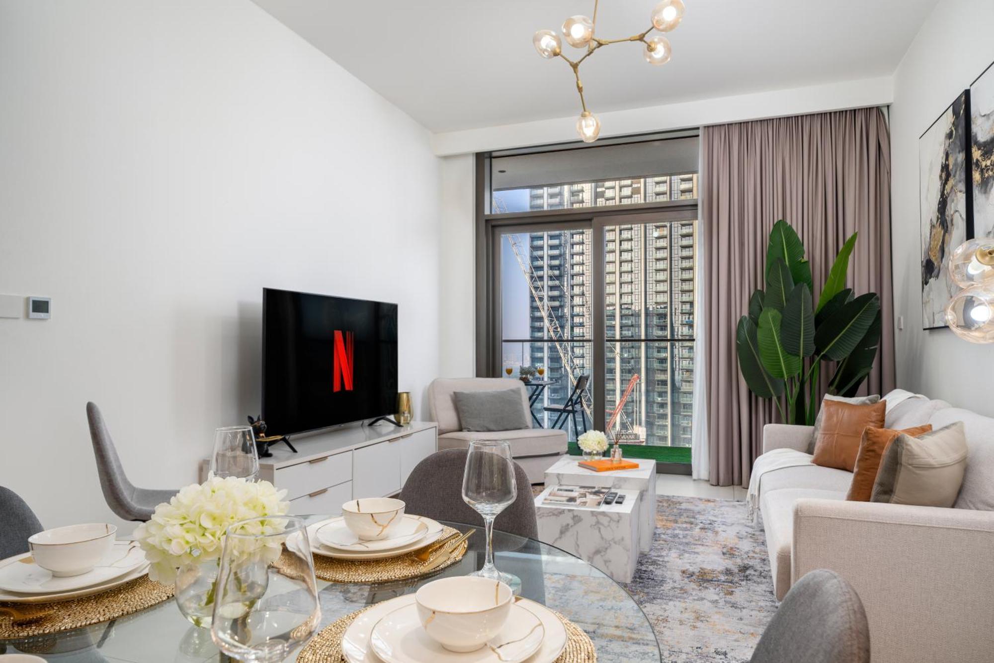 Luxury One Bedroom With Full Burj Khalifa View & Fountain View By Delujo Appartement Dubai