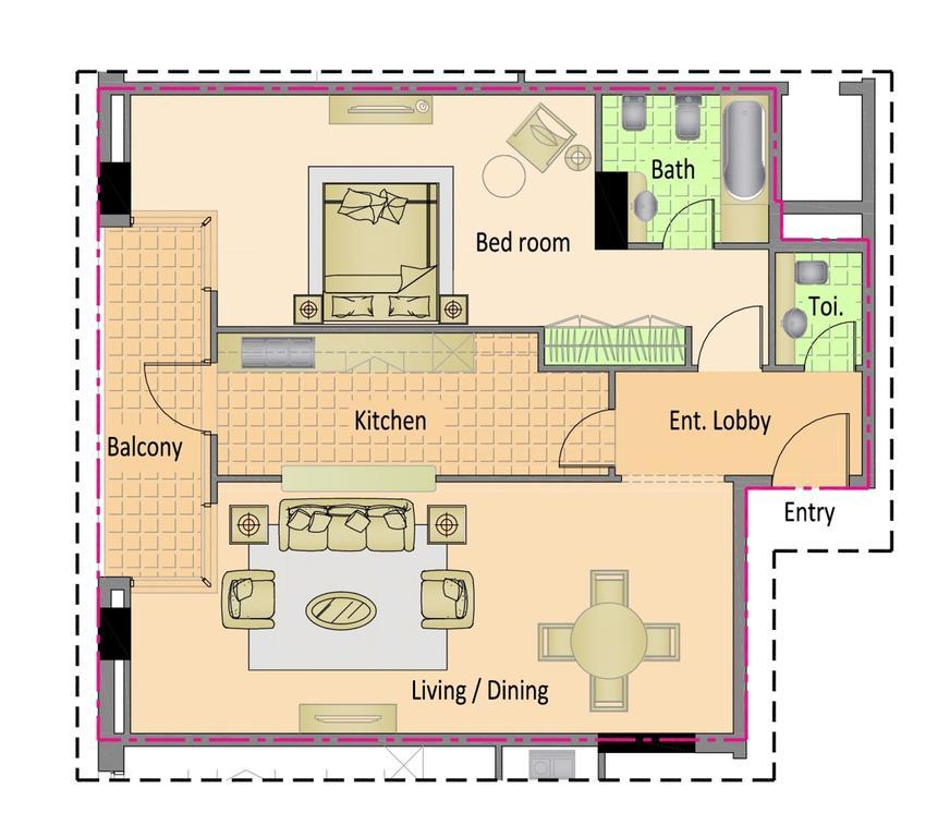 Nojoum Llc Lägenhetshotell Dubai