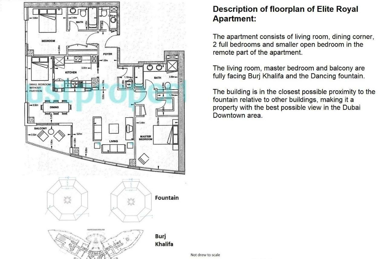 Elite Royal - Full Burj Khalifa&fountain View - Opal - 2 Bedrooms 1 Open Bedroom Without Partition Dubai