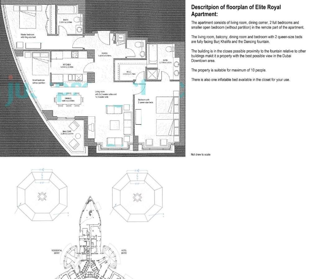 Elite Royal - Full Bujr Khalifa & Fountain View - Senator - 2 Bedrooms & 1 Open Bedroom Without Partition Apartamento *