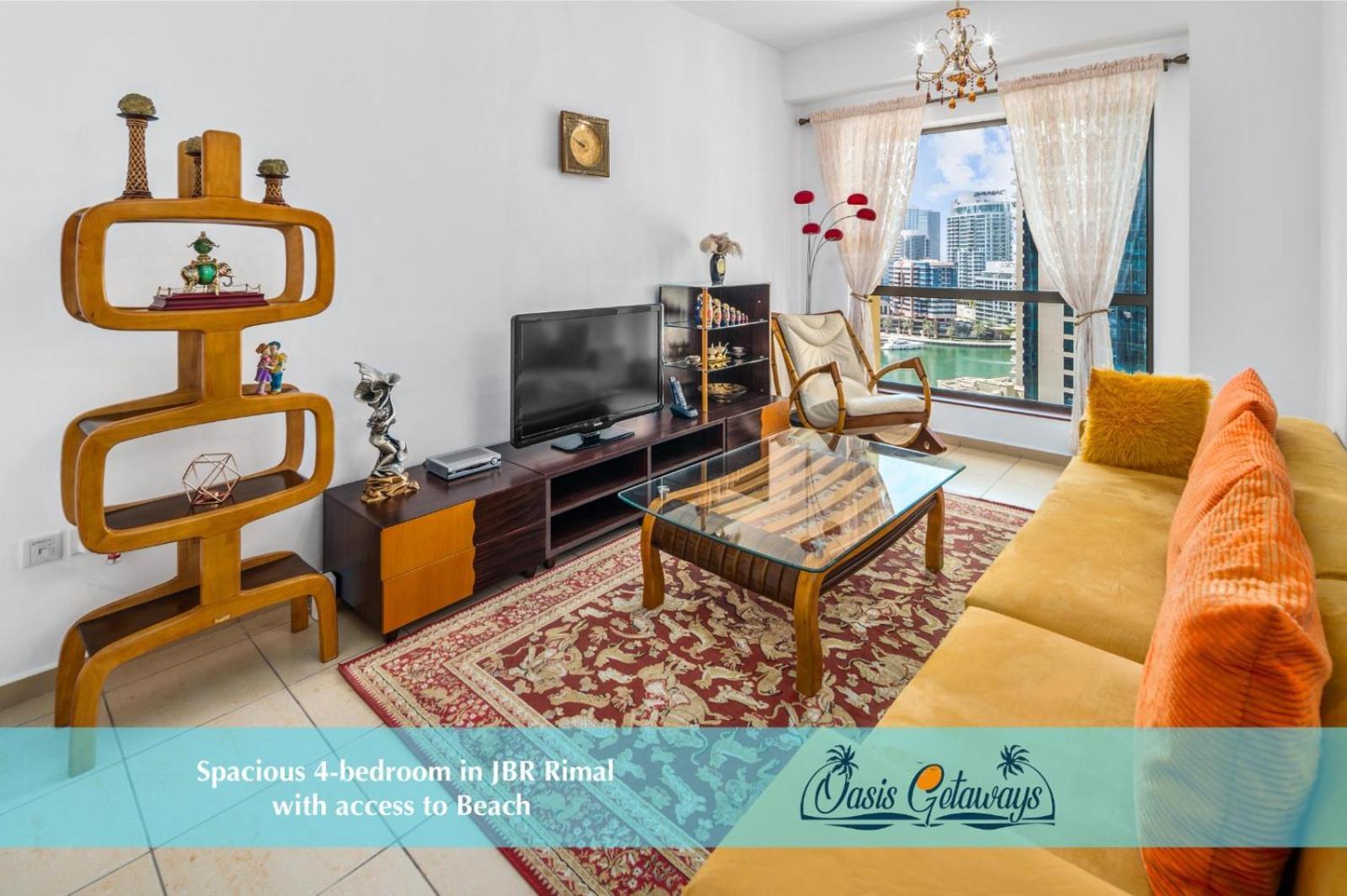 Spacious 4-bed In Jbr Rimal With Access To Beach! Dubái