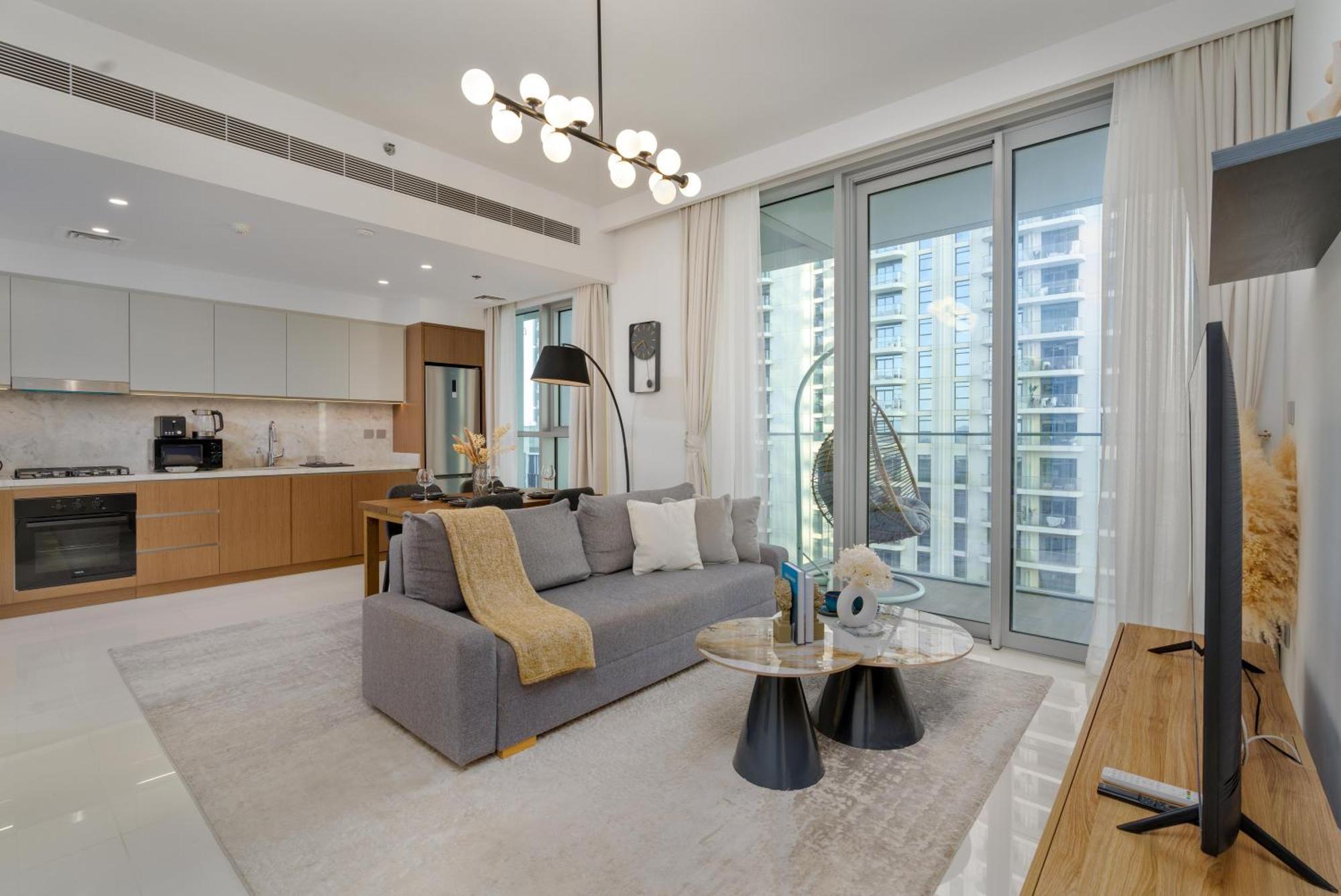 White Sage Sun And 1br At Isle Emaar Beachfront Apartment Dubai