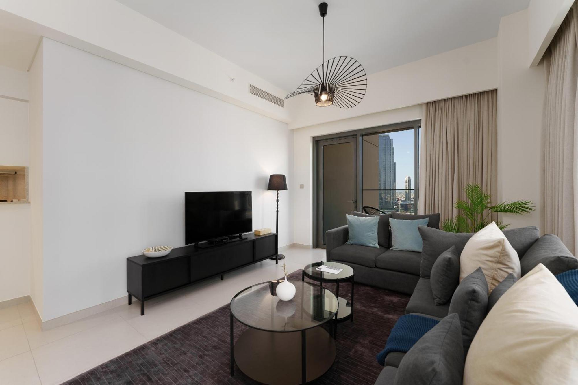 Lägenhet Maison Privee - Elevated Living With Spectacular Burj Khalifa Views Dubai