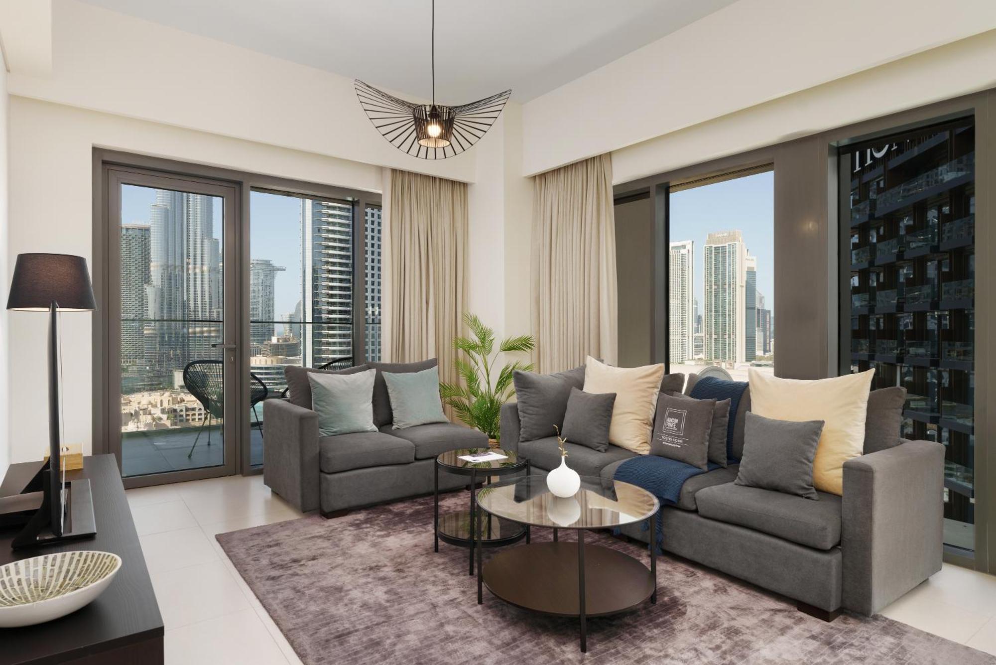 Lägenhet Maison Privee - Elevated Living With Spectacular Burj Khalifa Views Dubai