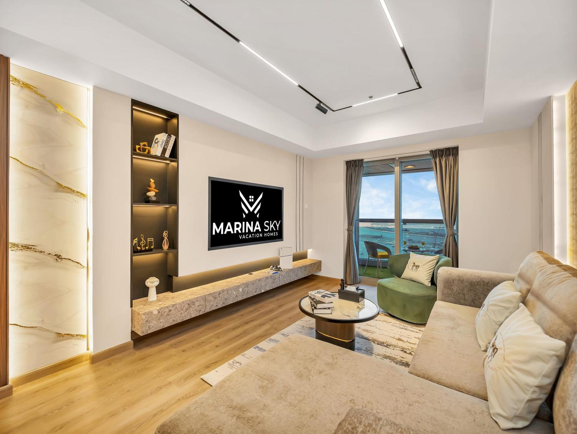 Lux New 2 Bhk - Full Sea View - Marina - 5 Min To - 100 Metres To Tram Appartement Dubaï