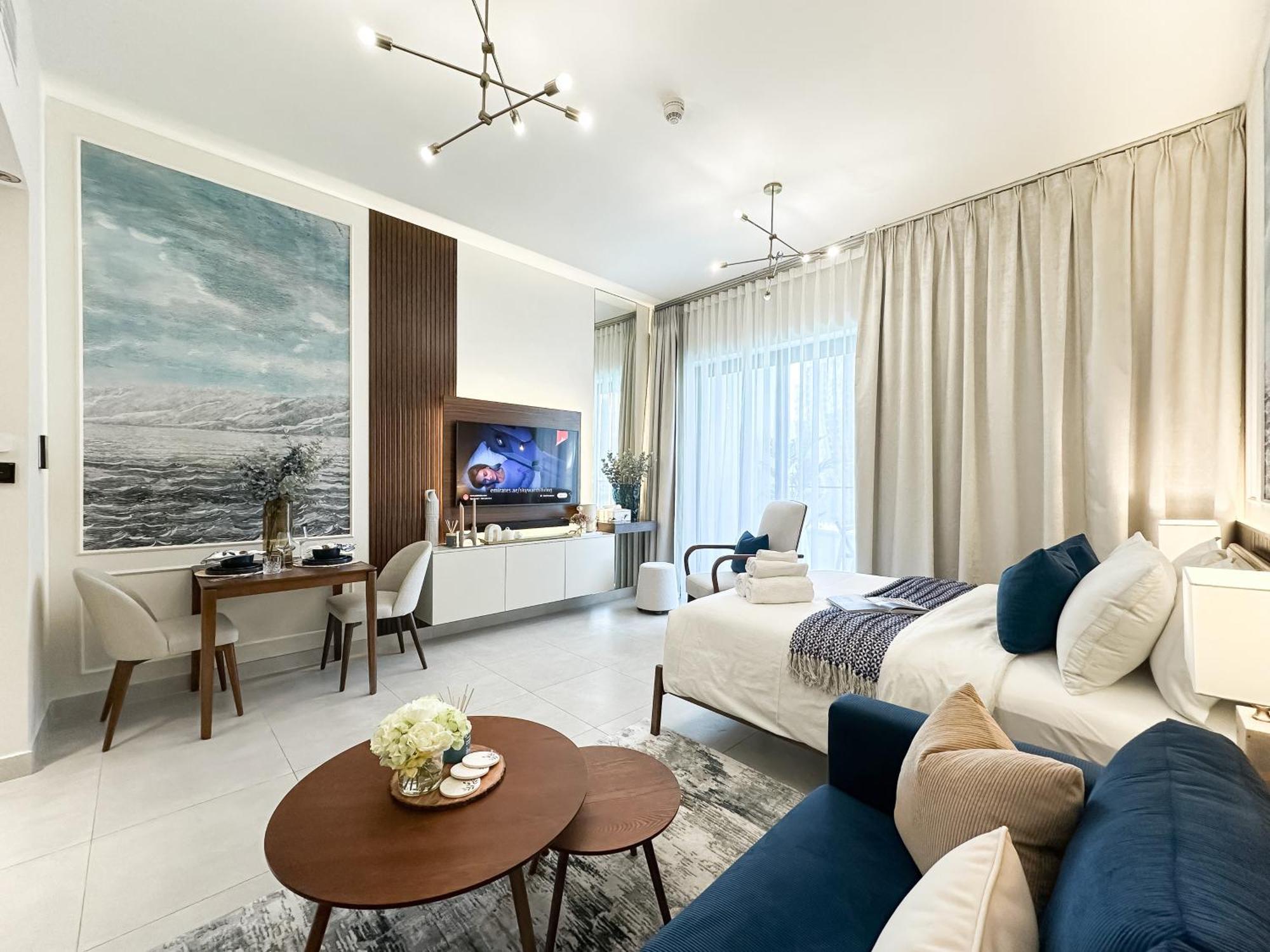 Apartament Trophy - Santorini Burjkhalifa & Canal Views Sofa Bed Dubai