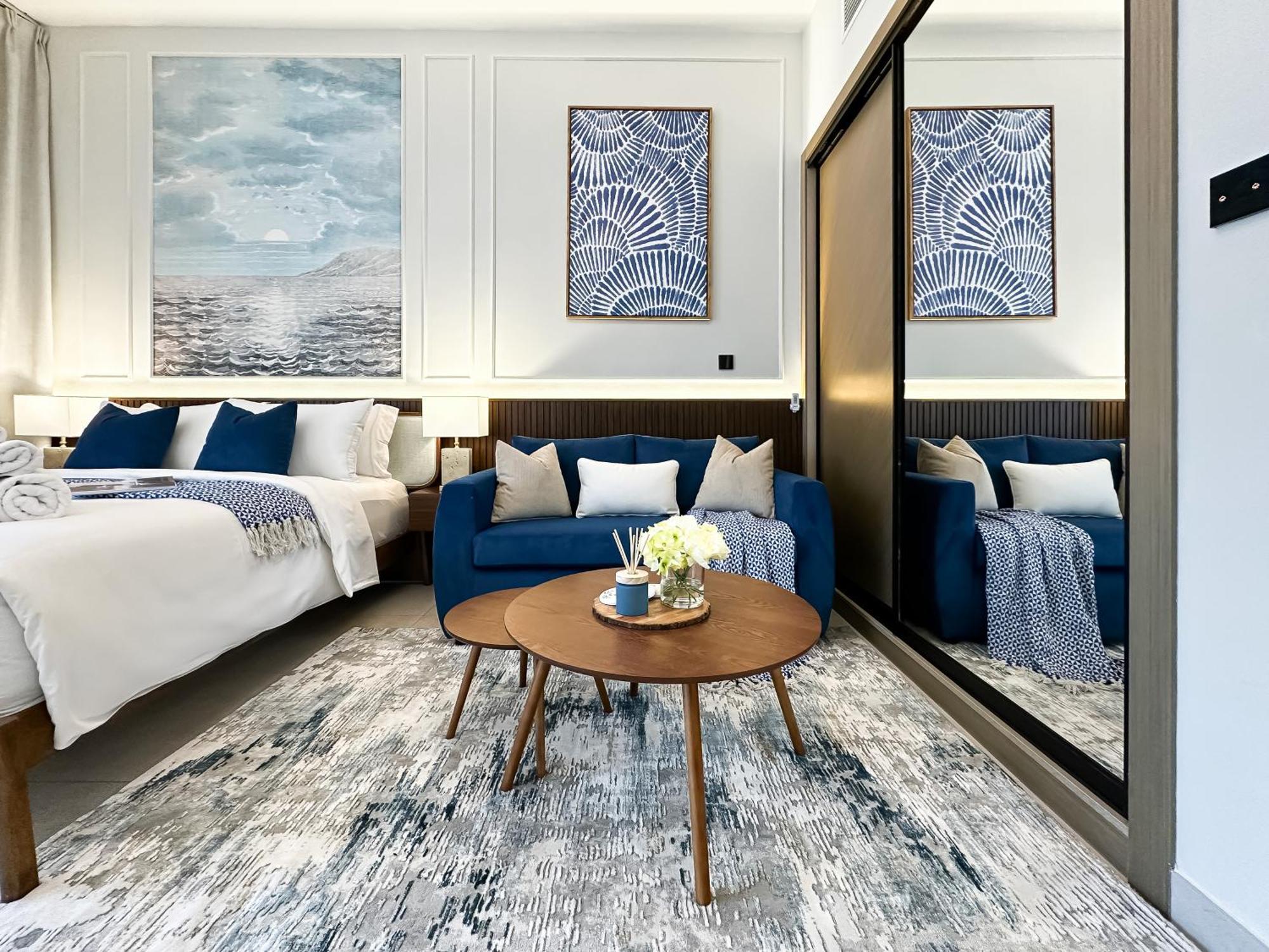 Apartament Trophy - Santorini Burjkhalifa & Canal Views Sofa Bed Dubai