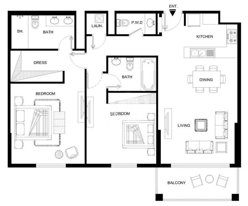 Lägenhet Spacious 2br Flat, La Rive 2