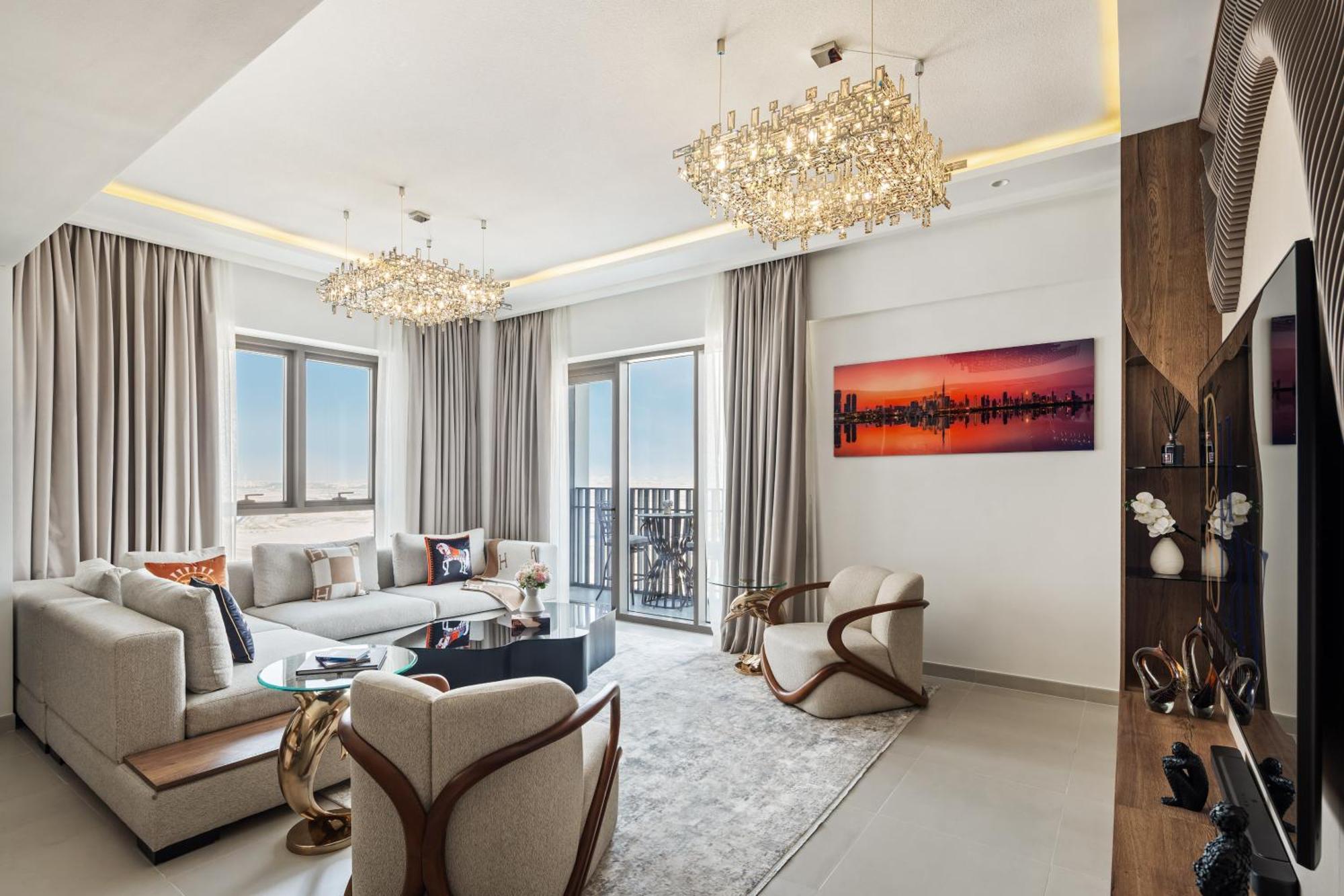 Skyline Vista 3-bedroom Haven With Lagoon Retreat Apartament Dubai