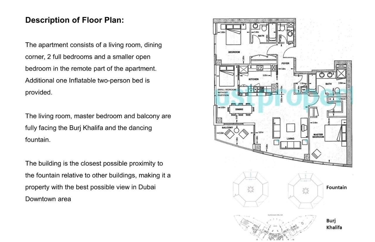 Elite Royal - Full Burj Khalifa & Fountain View - Brilliant - 2 Bedrooms & 1 Open Bedroom Without Partition *