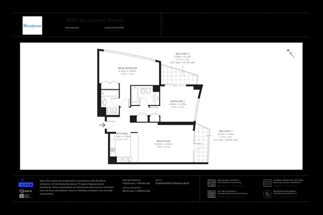 Bay Central, Tower - Tranquil Two Bedroom Dubai