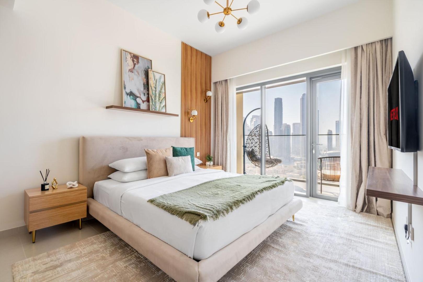 Lägenhet Guestready - Modern Elegance W Burj Khalifa View Dubai