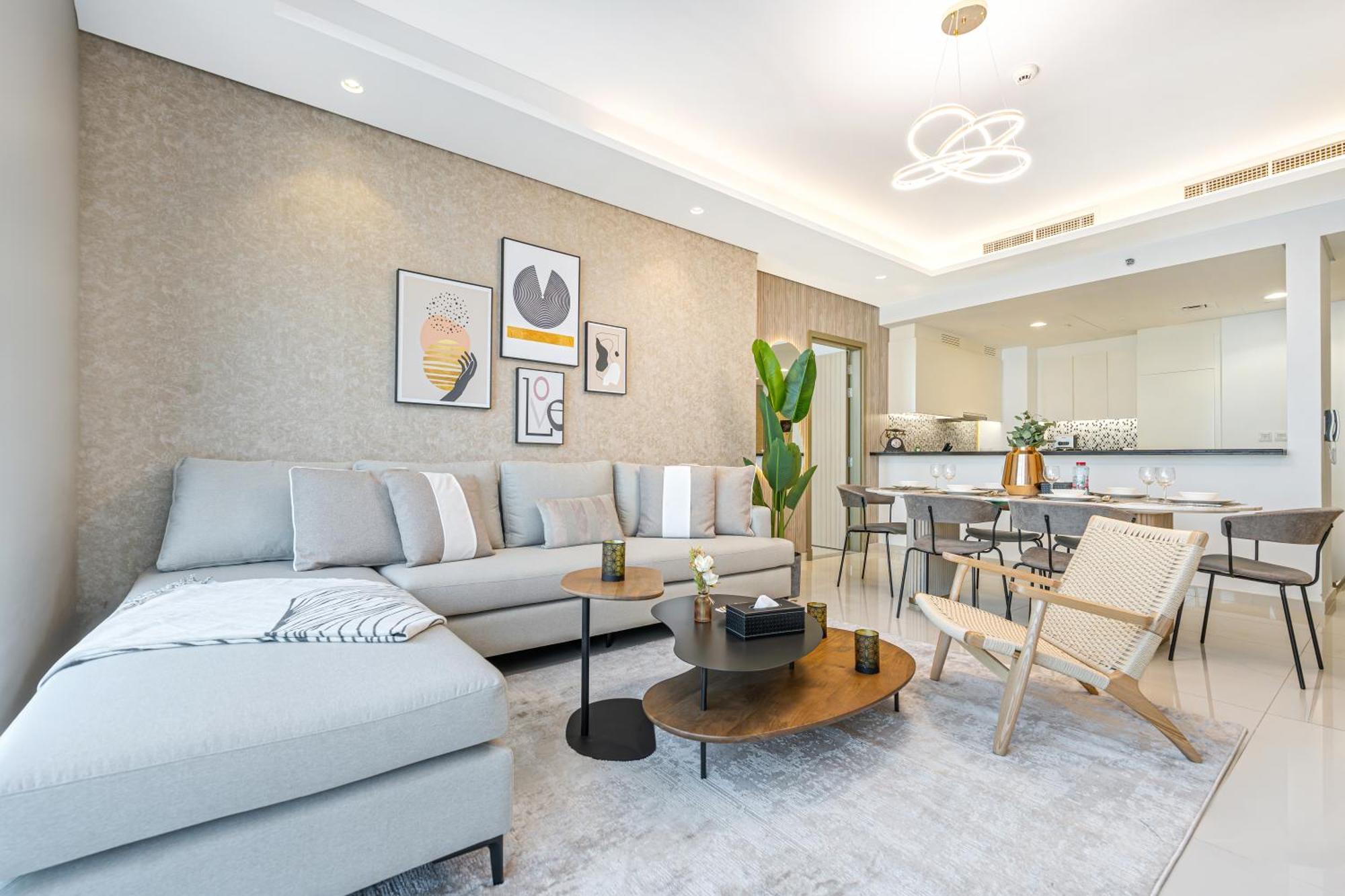 3 King Beds - 7mins To Mall - High Floor Sun Set And Sea View