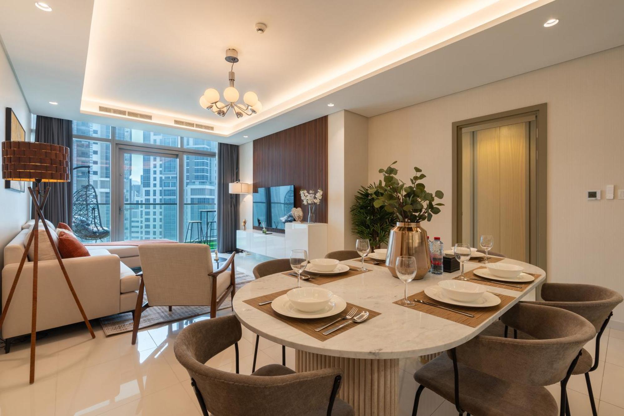 2 Kind Beds - 7mins To Mall - Burj View Appartement *